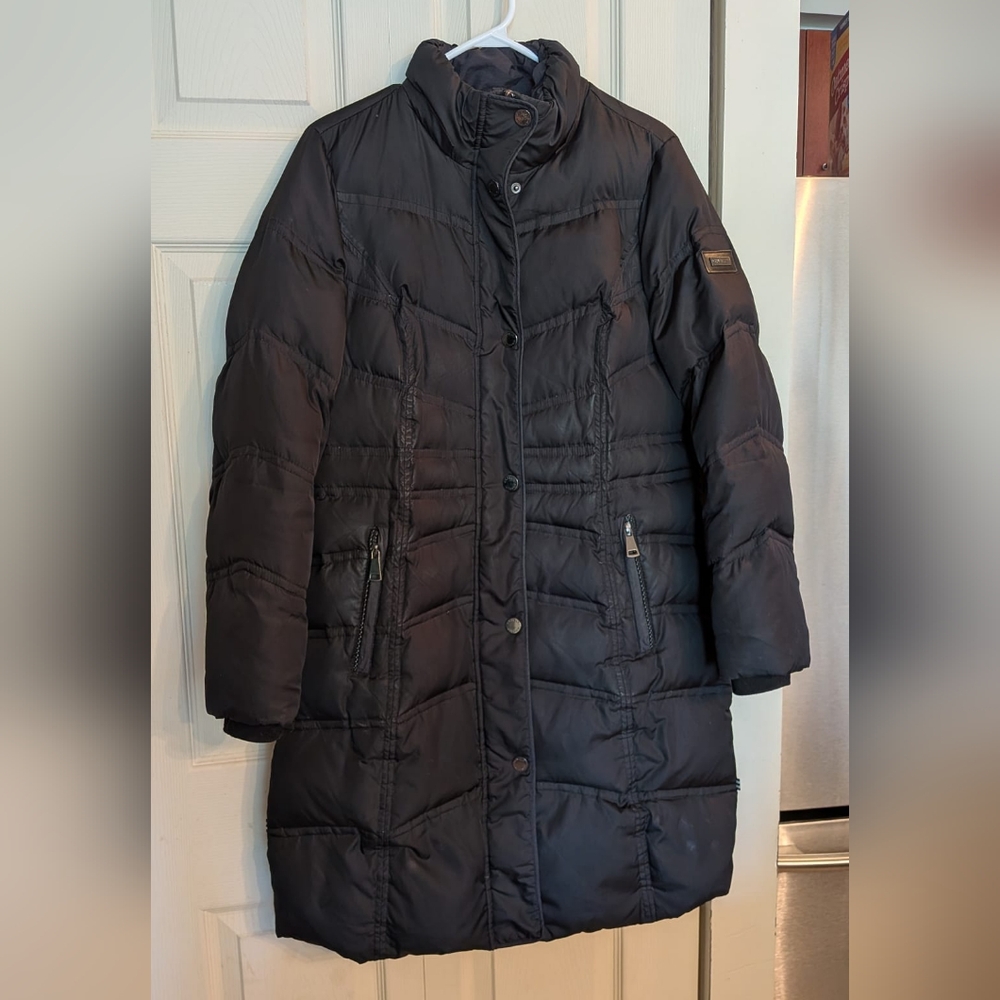 NOVELTI Women's Black Quilted Winter Coat, Size Small (S)